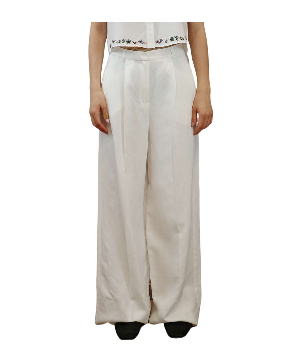 Iblues Wide-leg Casual Pants In Gray
