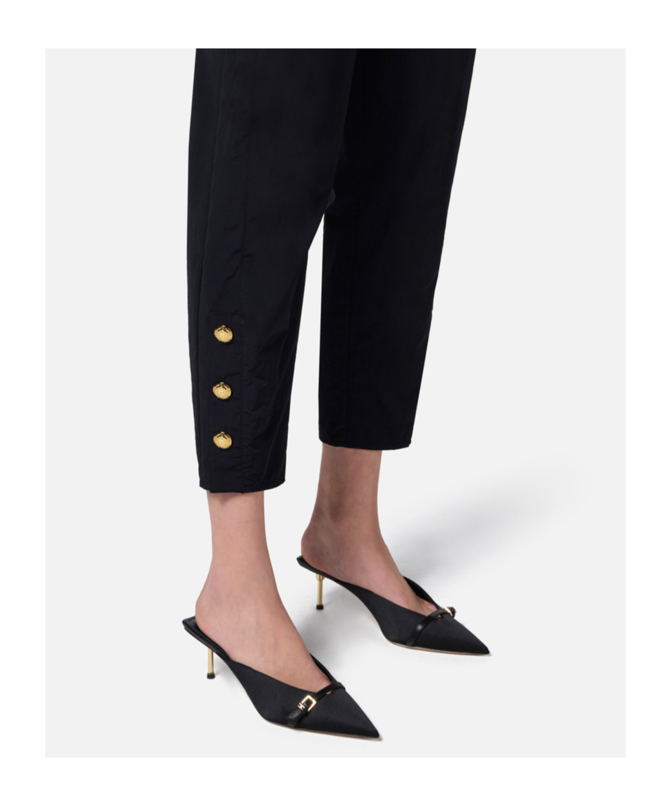 Elisabetta Franchi Black Technical Sailing Pants In Black