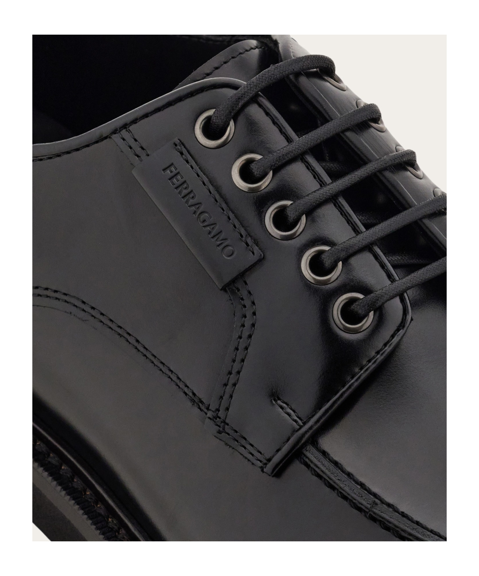 Ferragamo Derby Shoe In Black