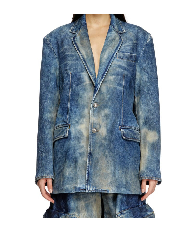 Diesel Blazer In Hand-treated Dirty Denim In Blue
