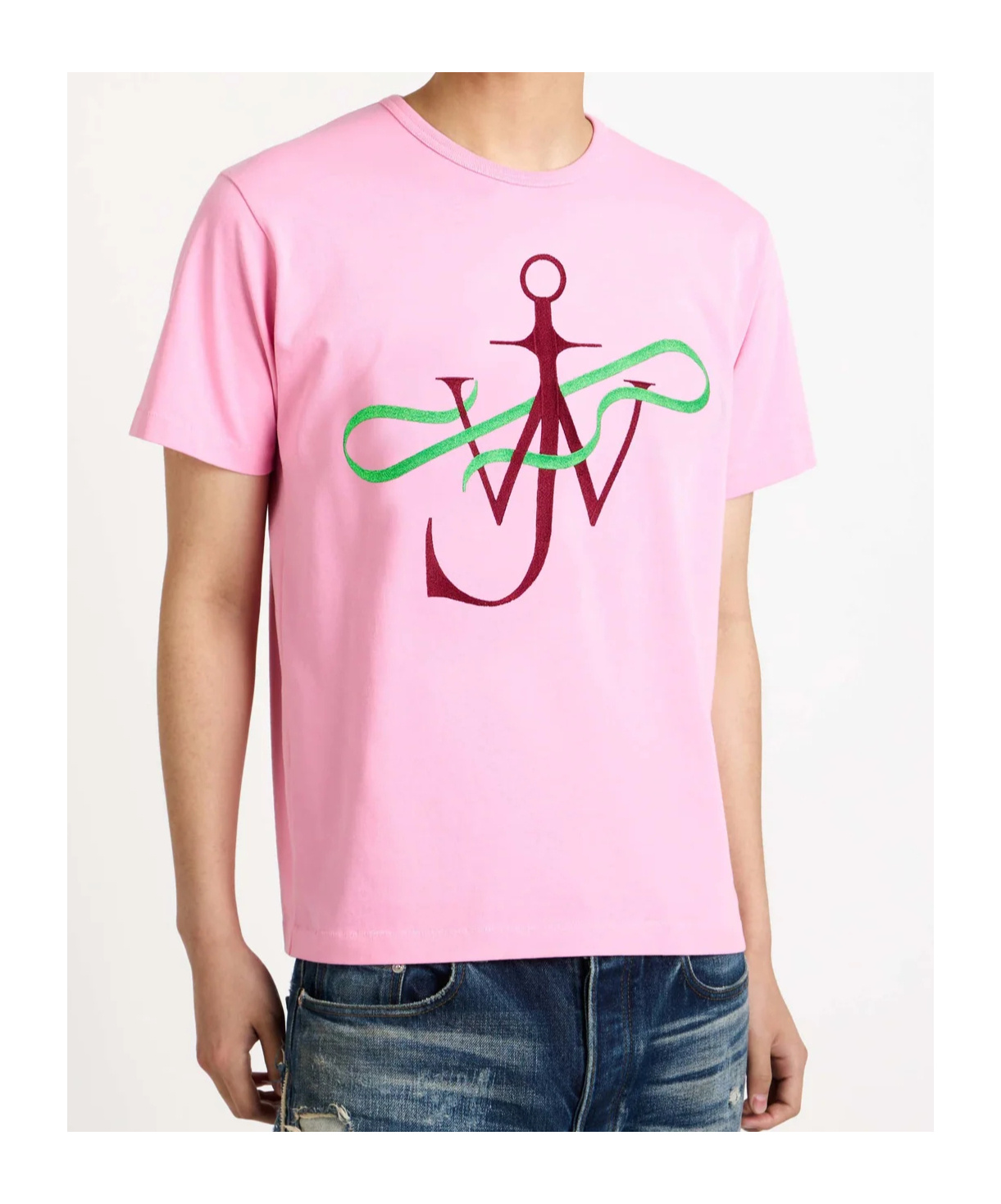 Jw Anderson Ribbon Anchor Pattern T-shirt In Pink