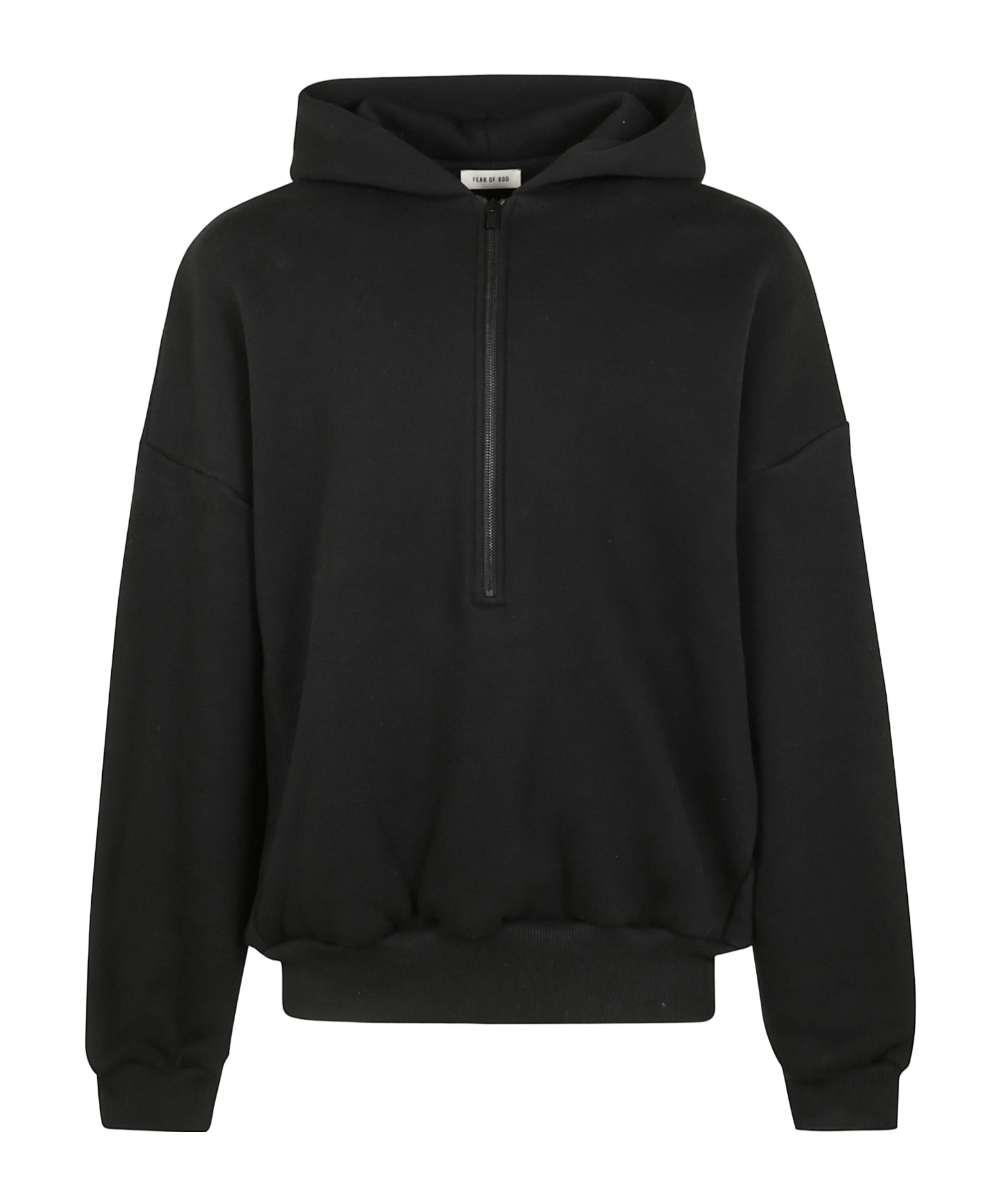 Fear Of God Half-zipped Hoodie In Black