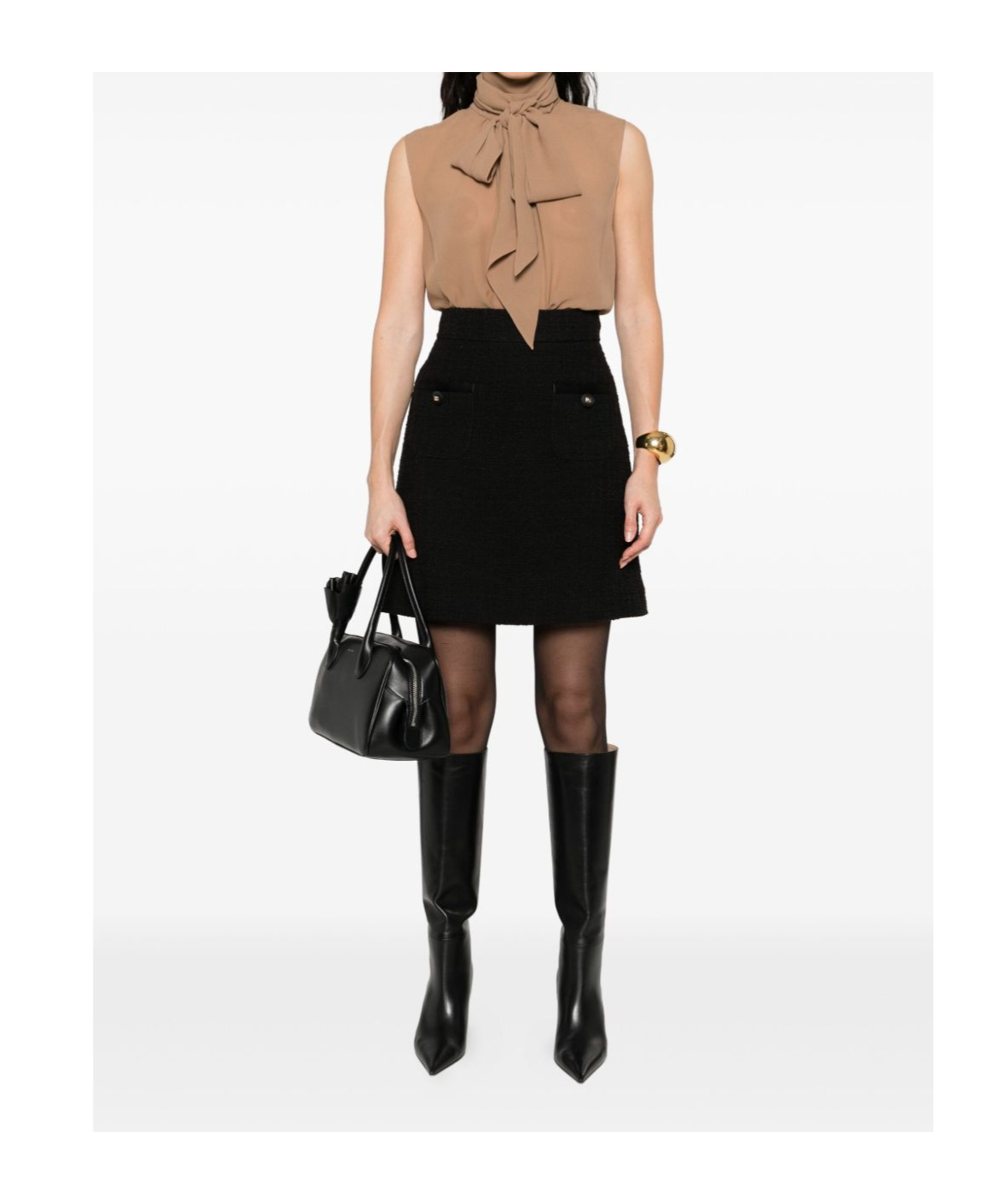 Dolce & Gabbana Cotton Skirt With Button Embellishment And Patch Pockets In Black