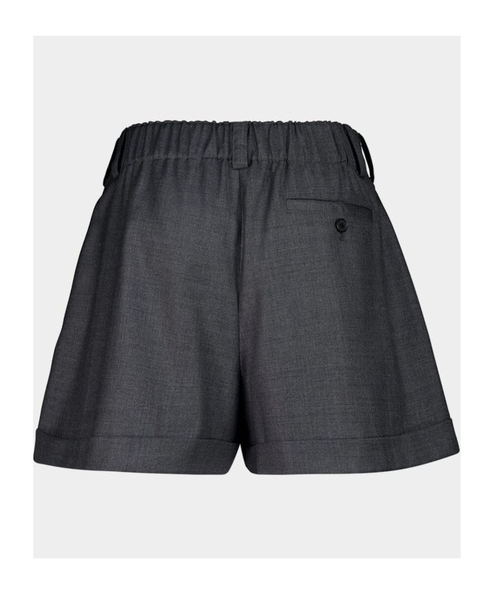 Givenchy Double Pleat Shorts In Wool In Gray