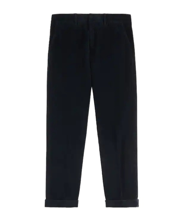 Fay Slim Pants In Velvet In Blue