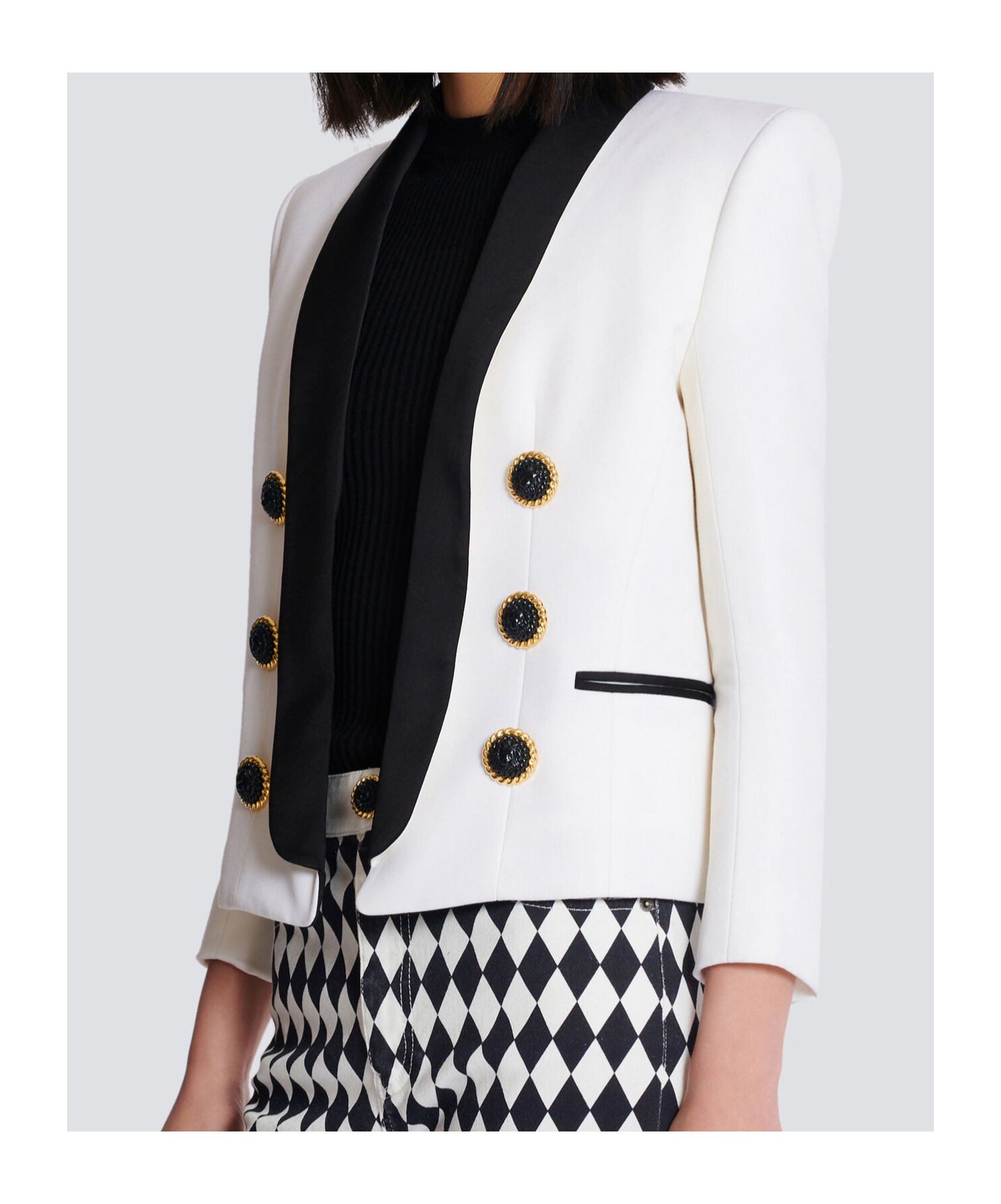 Balmain Long-sleeved Casual Jacket In White