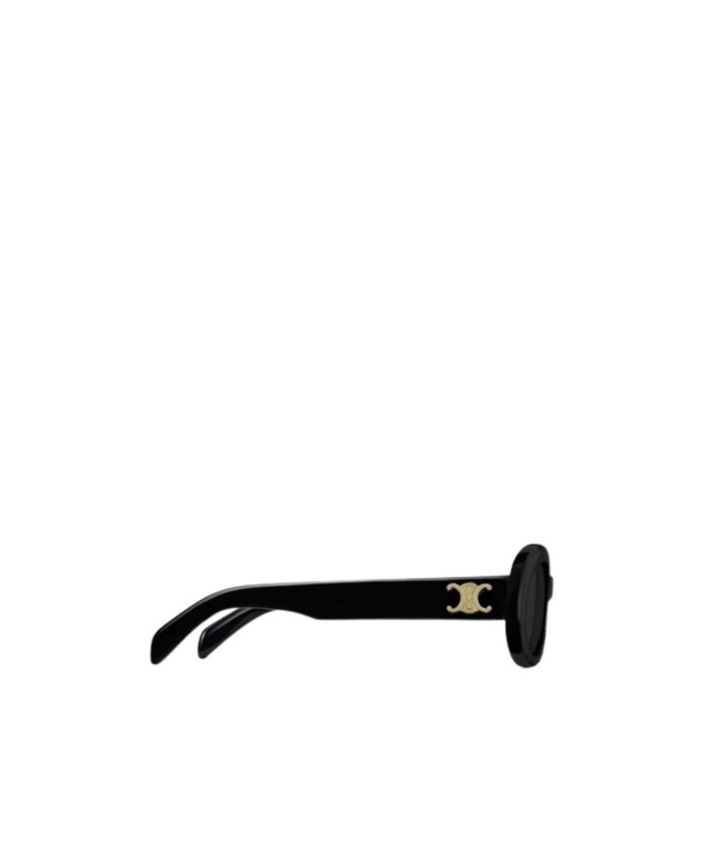 Celine Triomphe Logo Oval Acetate Sunglasses In Black
