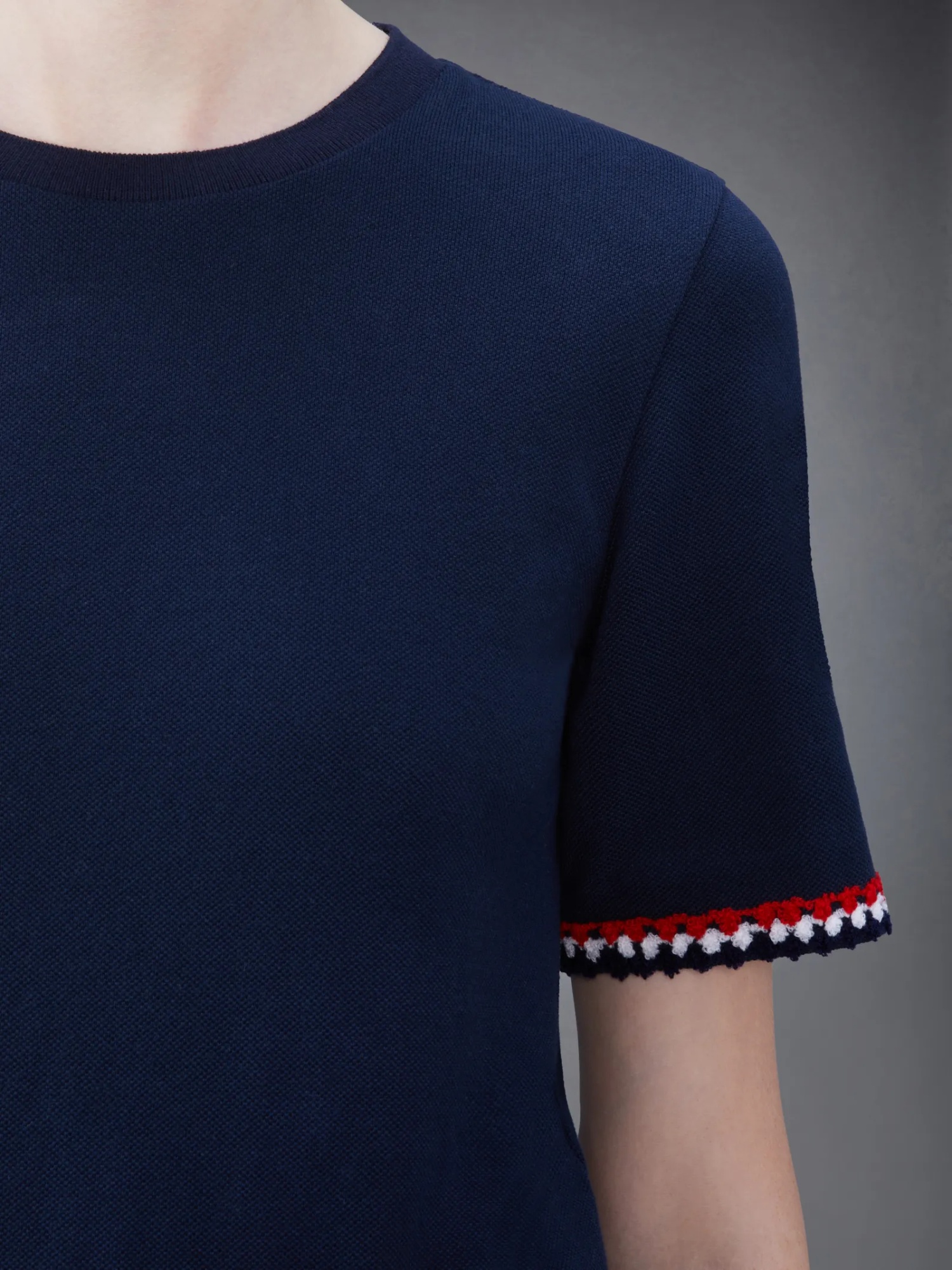 Thom Browne Rwb-stripe Cotton T-shirt In Multicolor
