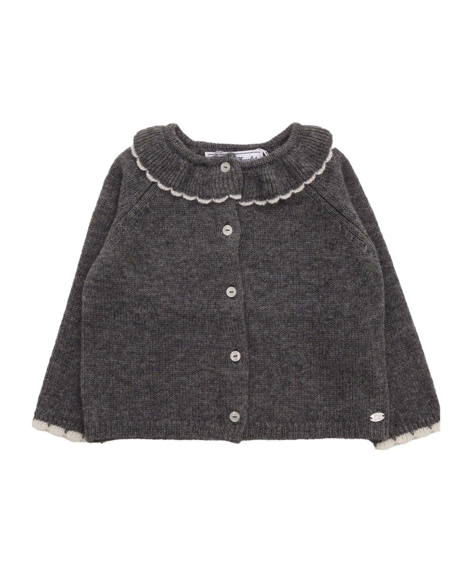 Tartine Et Chocolat Long-sleeved Sweater Cardigan In Gray