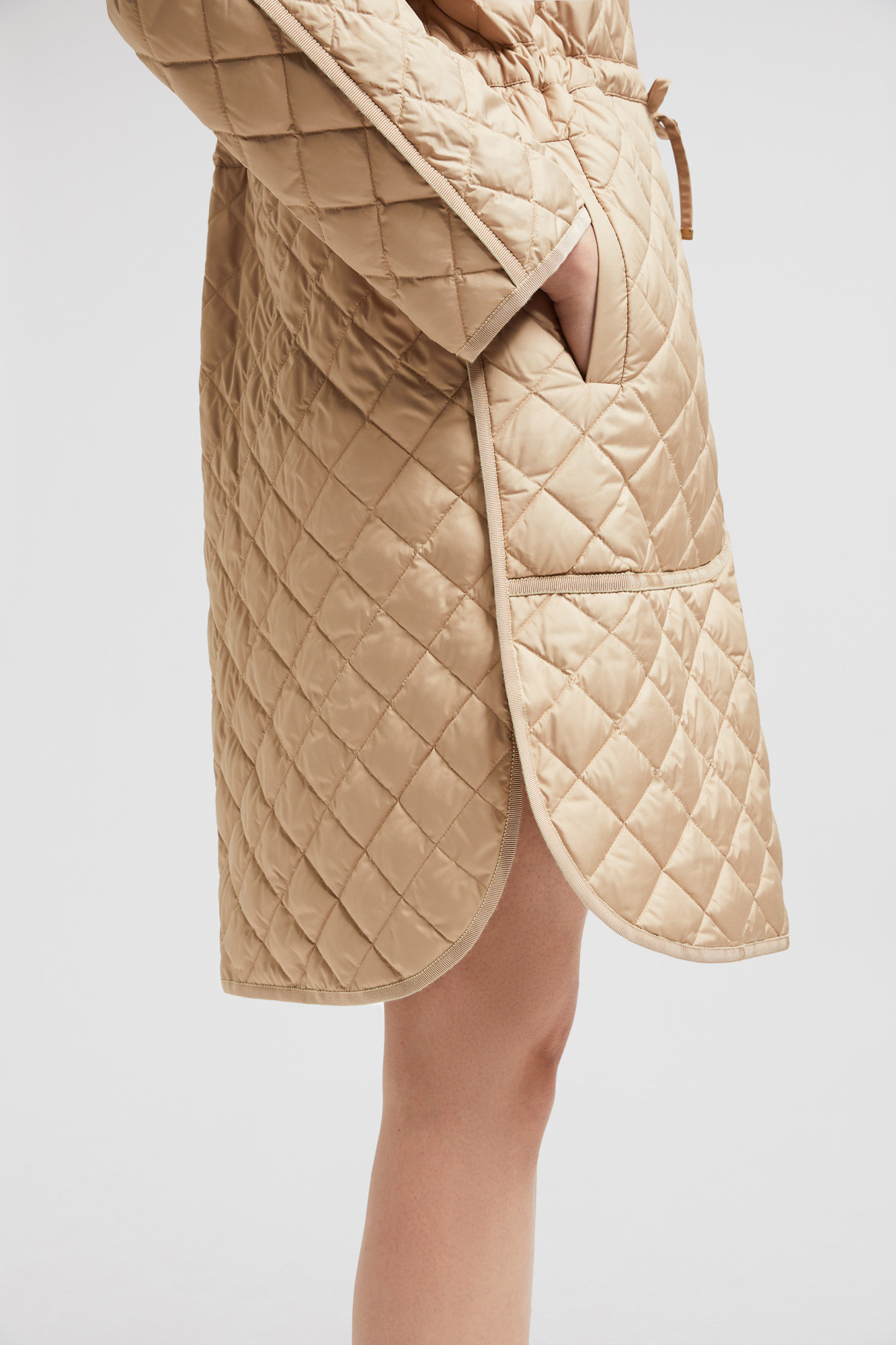 Moncler Etelan Hooded Diamond-quilted Long Down Jacket