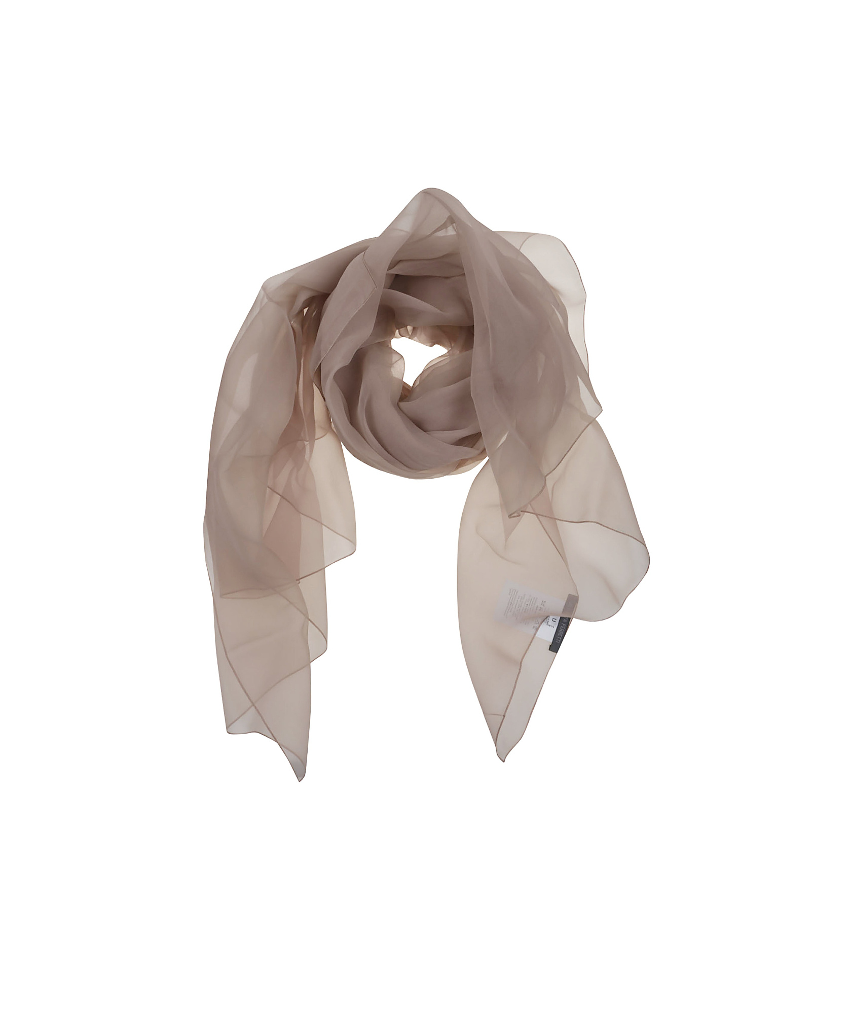 Alberta Ferretti Silk Scarf With Delicate Sheer Texture In Nude