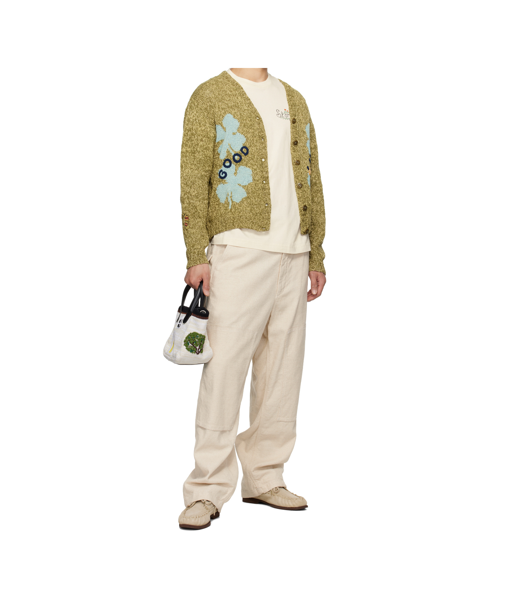 Story Mfg. Khaki Twinsun Knit Cardigan In Khaki