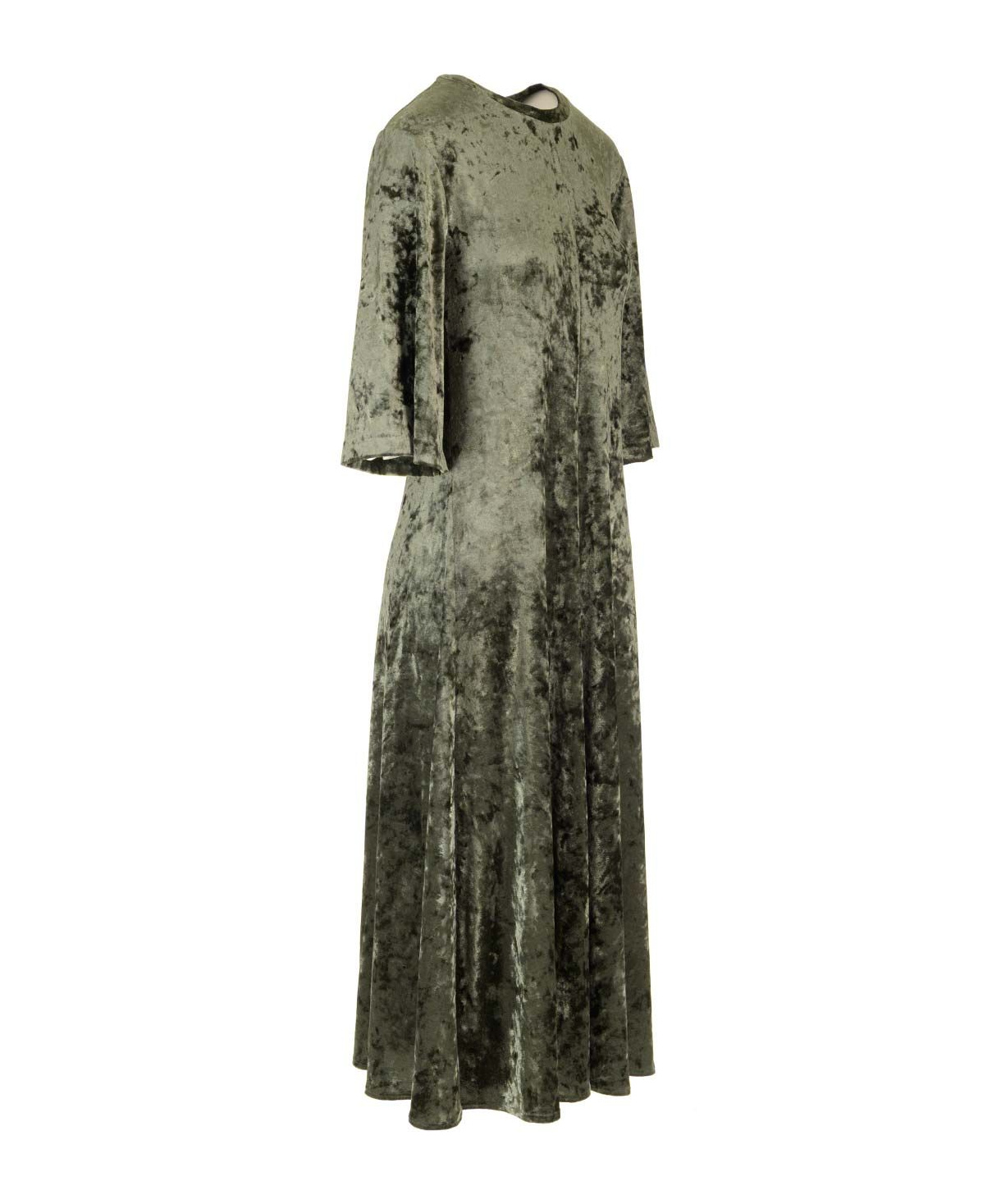 Forte Forte Long Velvet Olive Green Dress In Green
