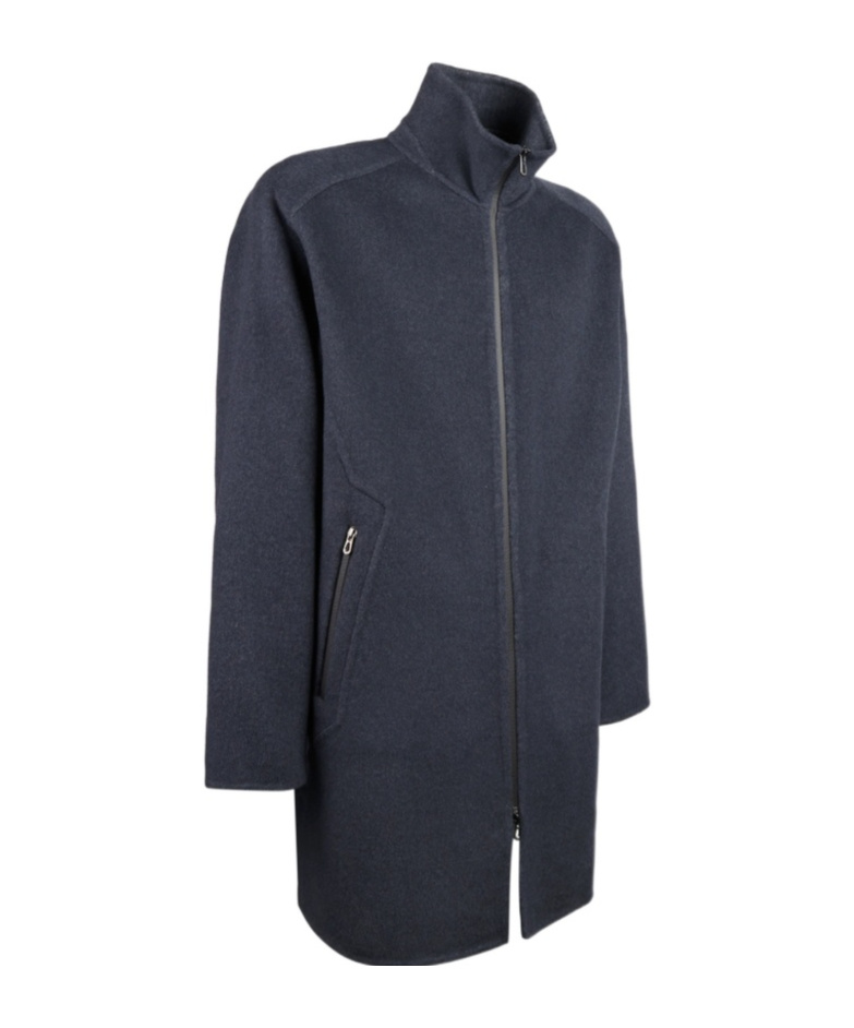 Sease Cappotto Cashmere Double Con Cerniera In Blue