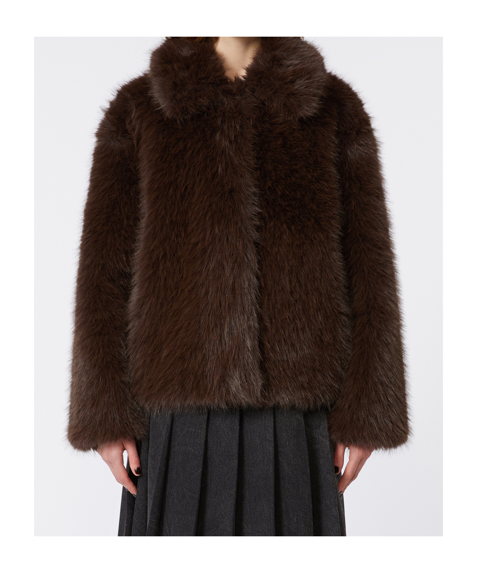 Weekend Max Mara Long-sleeved Cropped Jacket In Brown
