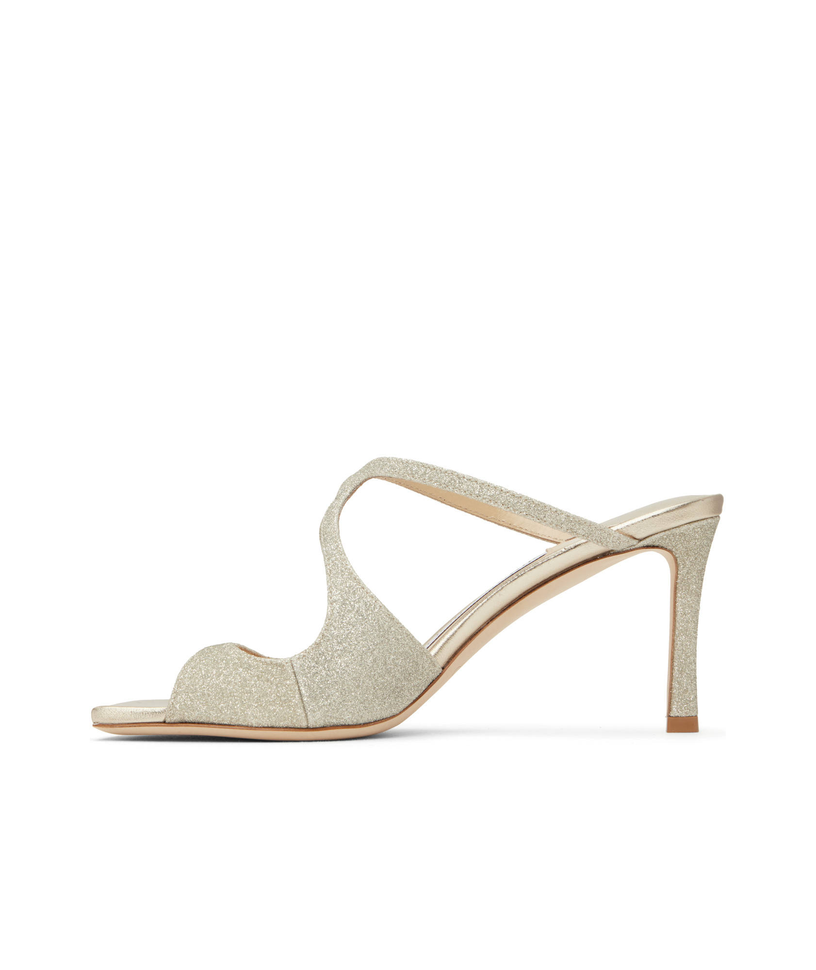 Jimmy Choo Anise 75 High Heel Sandals In Platinum Ice