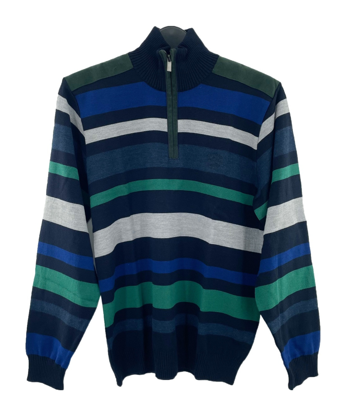 Paul & Shark Striped Zipper Sweater In Black