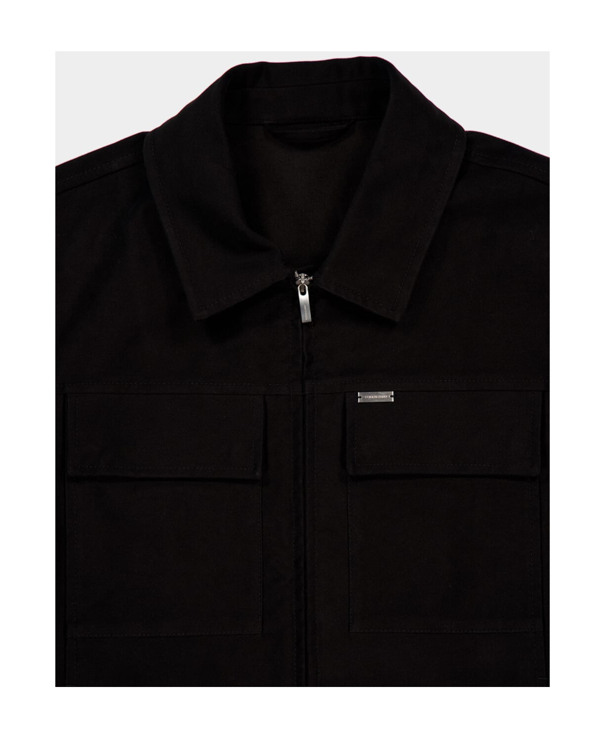 Ferragamo Logo Plaque Zipped Jacket In Black
