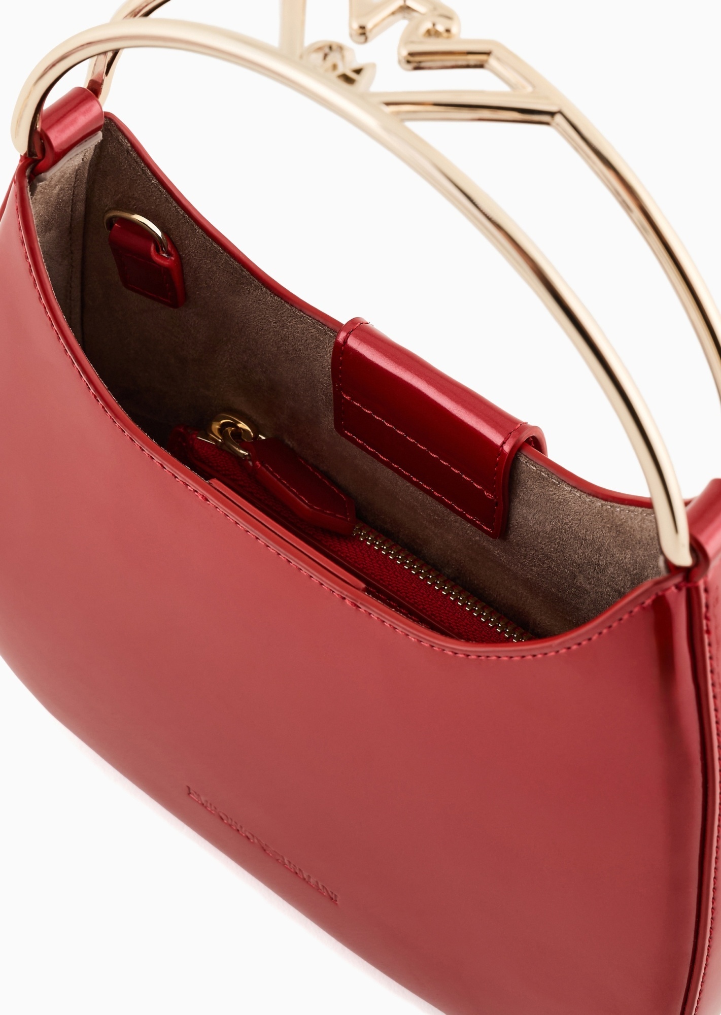 Emporio Armani Hobo Detachable Shoulder Strap Portable Cross-body Mini Bag In Red