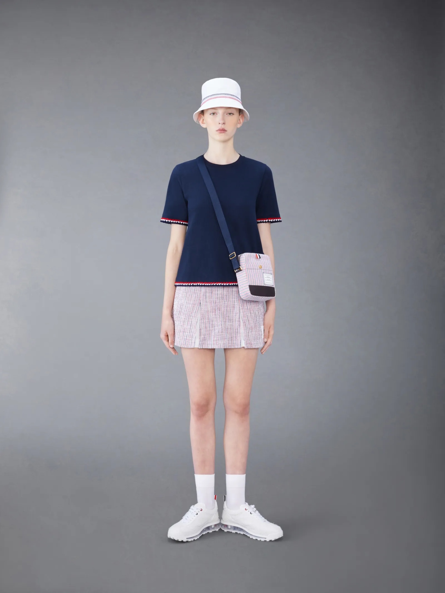 Thom Browne Rwb-stripe Cotton T-shirt In Multicolor