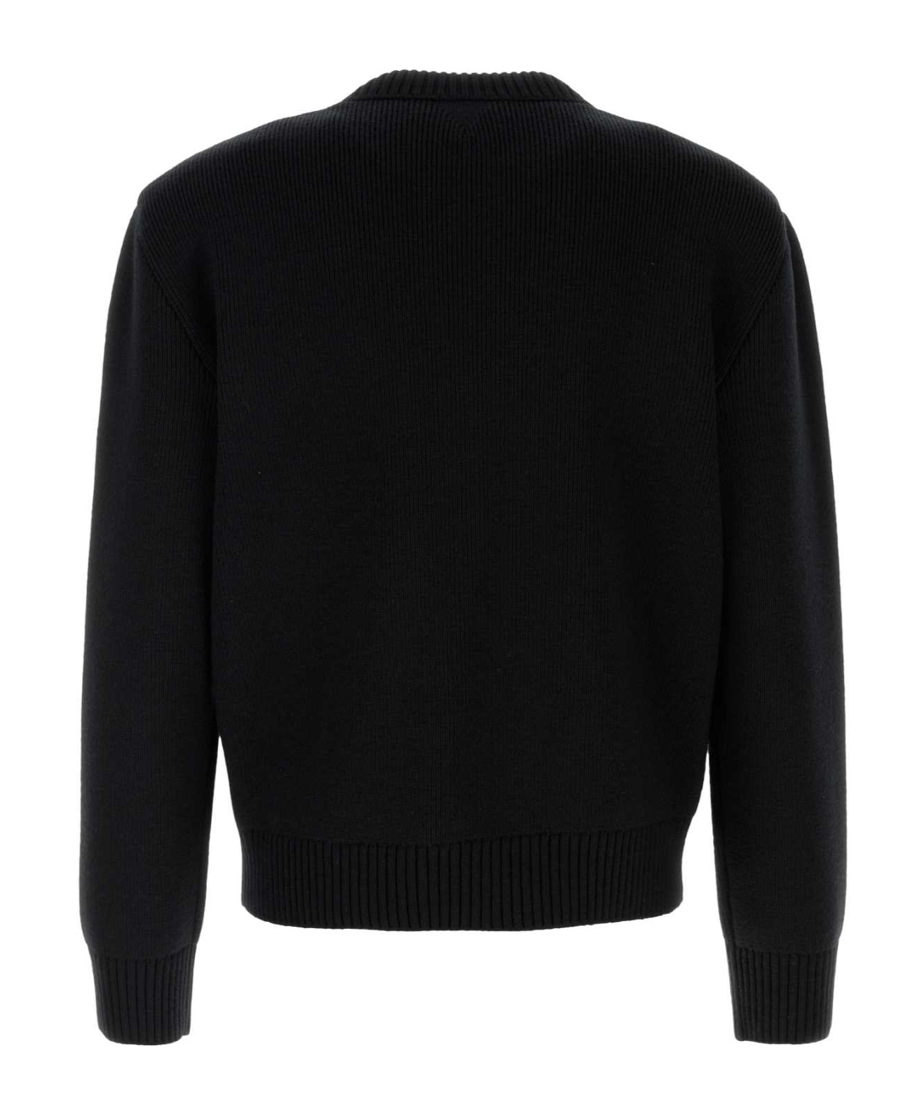 Bottega Veneta Maglione In Misto Lana Stretch Nera Uomo In Black