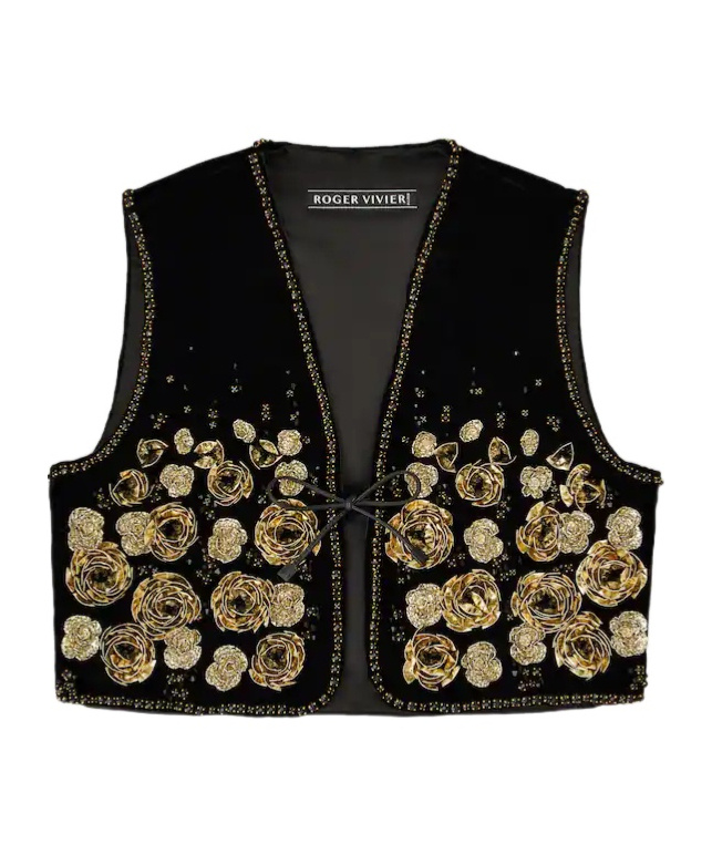 Roger Vivier Waistcoat In Velvet In Black