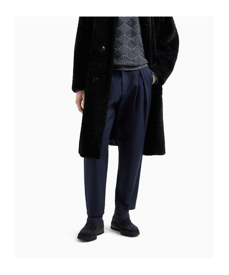 Giorgio Armani Belt-loop Single-pleated Trousers In Black