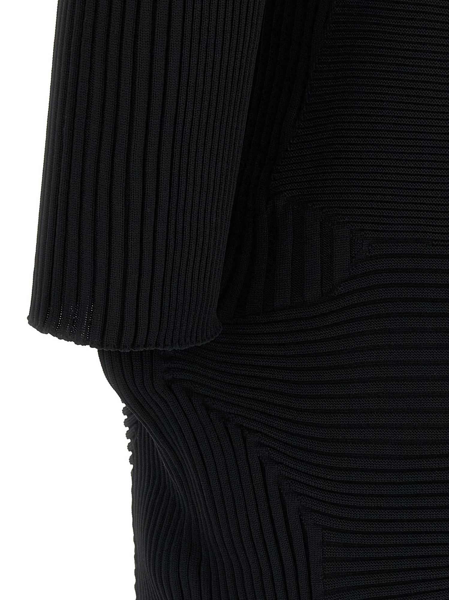 Issey Miyake Kone Kone Patchwork Pleated Midi Dress In Black