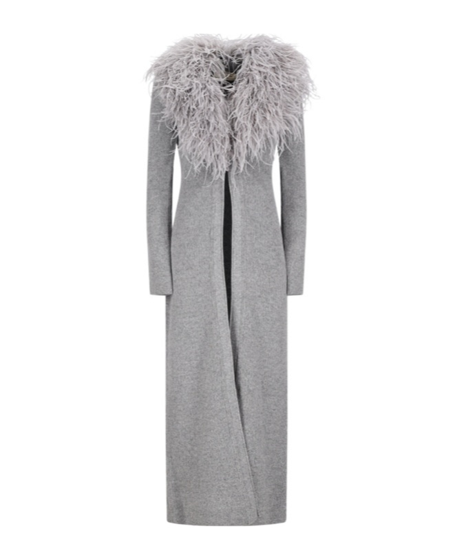 Blumarine Long-sleeved Sweater In Gray