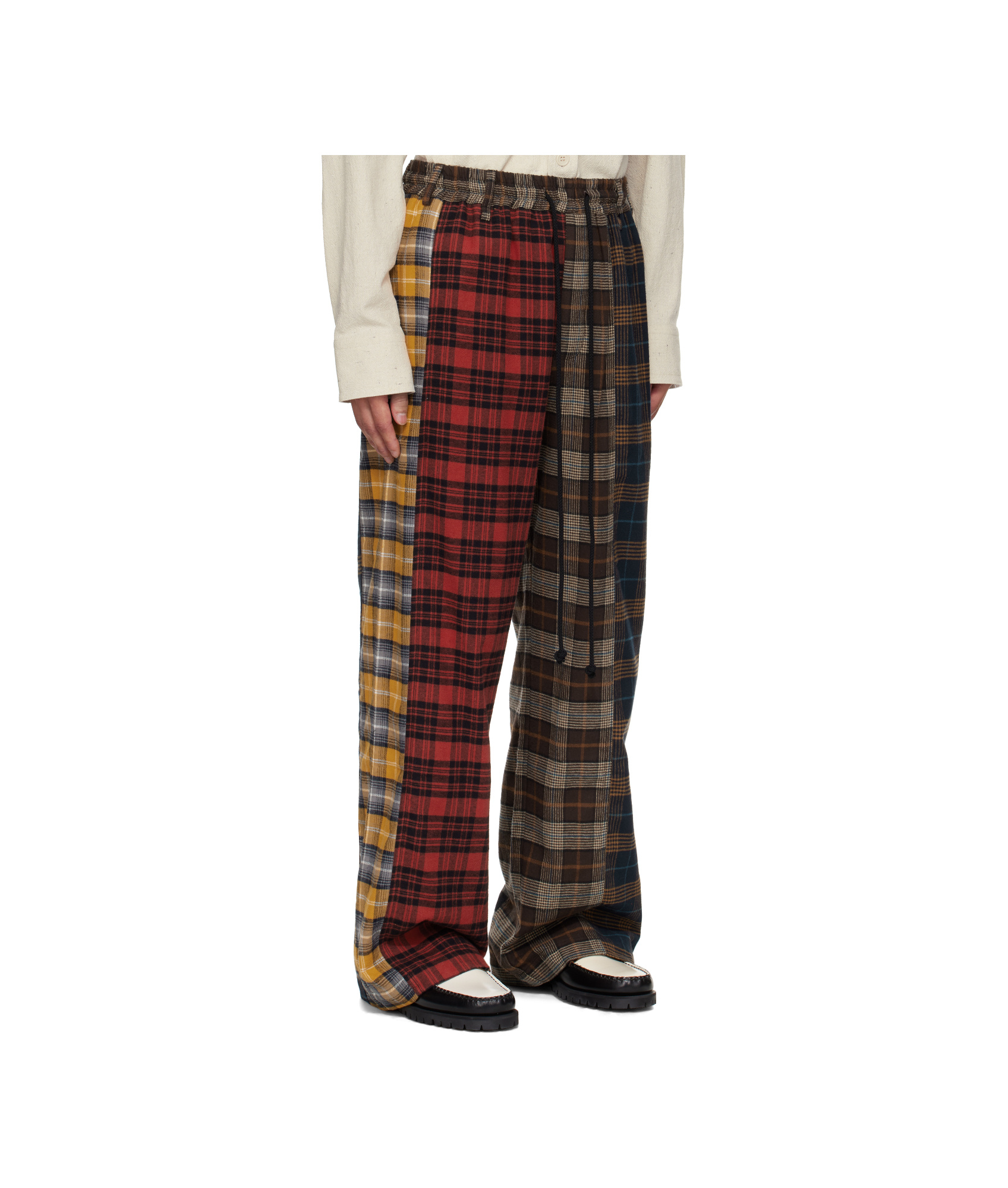 Song For The Mute Multicolor Tartan Flannel Relaxed Lounge Pants In Multi