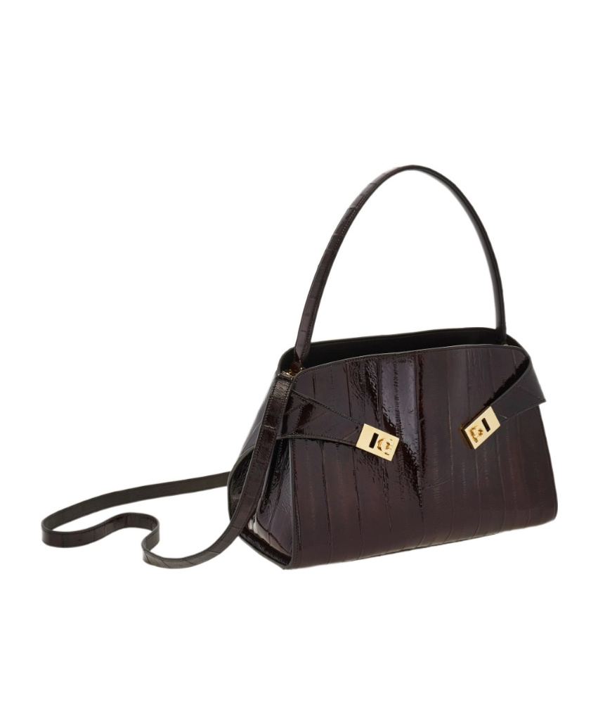 Ferragamo Hug Soft Shoulder Bag In Burgundy
