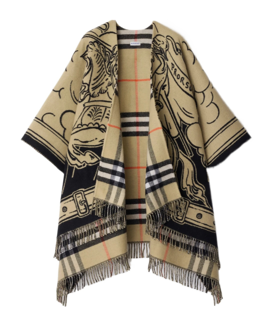 Burberry Stormy Knight Wool Cape In Green