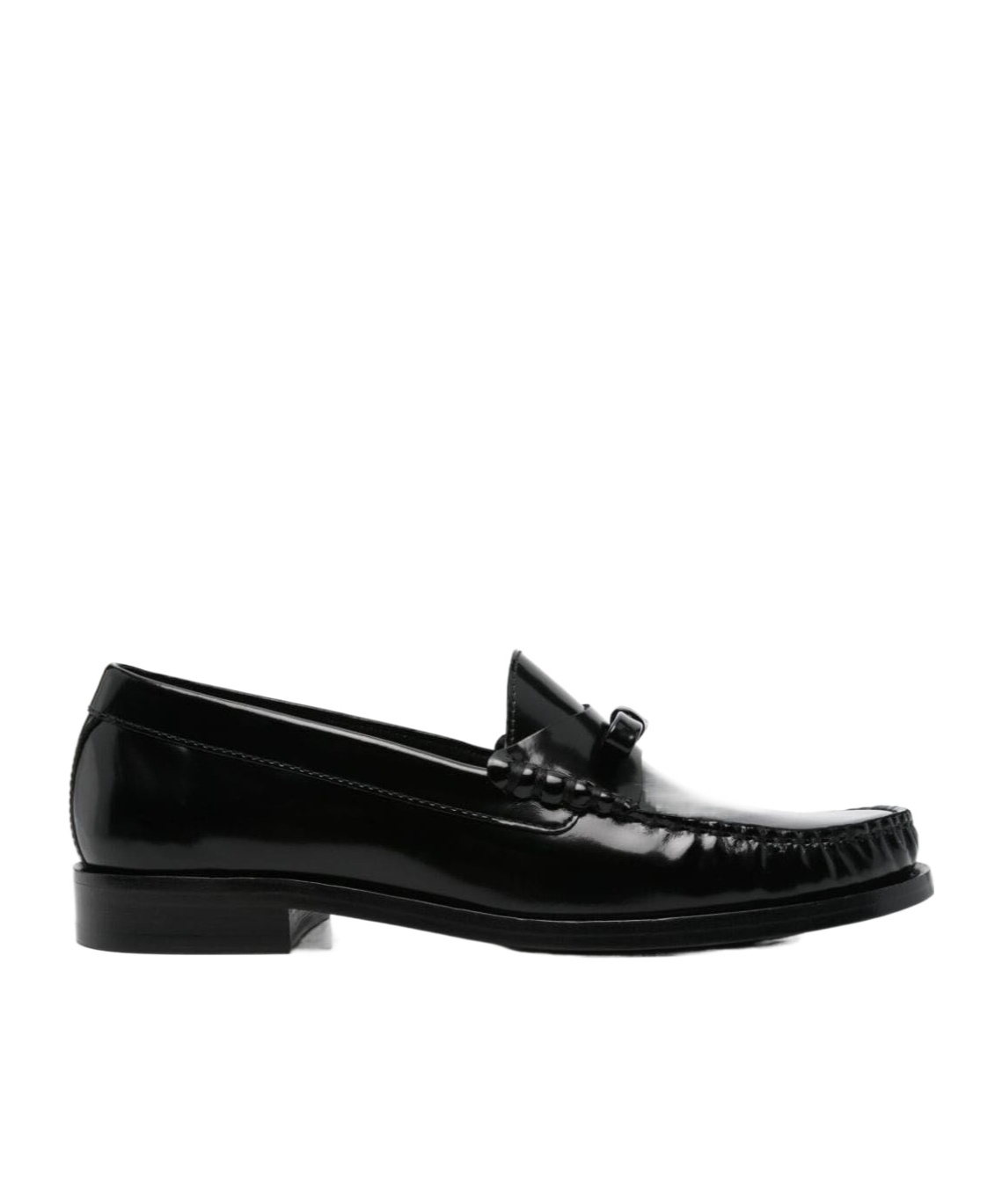 Stuart Weitzman Round Head Loafer Shoes In Black