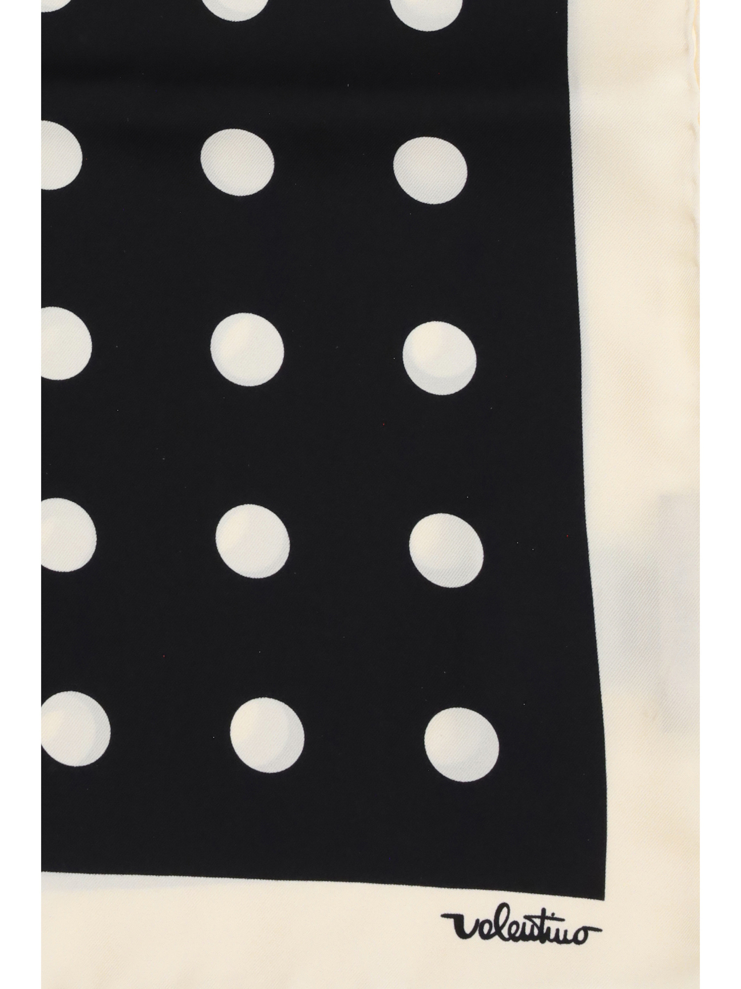 Valentino Polka Dot Printed Scarf In Black