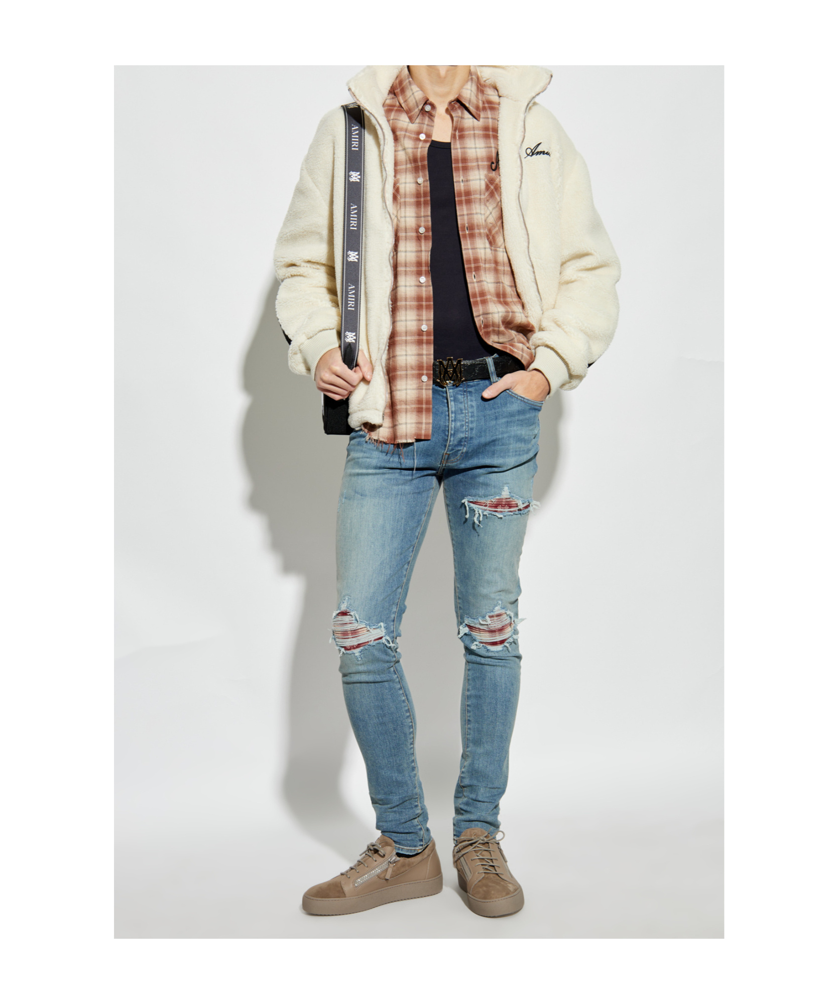 Amiri Mx1 Distressed Skinny Jeans In Blue