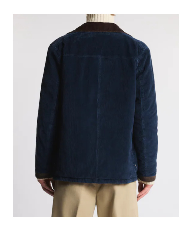 Fay Toggle Fastening Corduroy Jacket In Blue