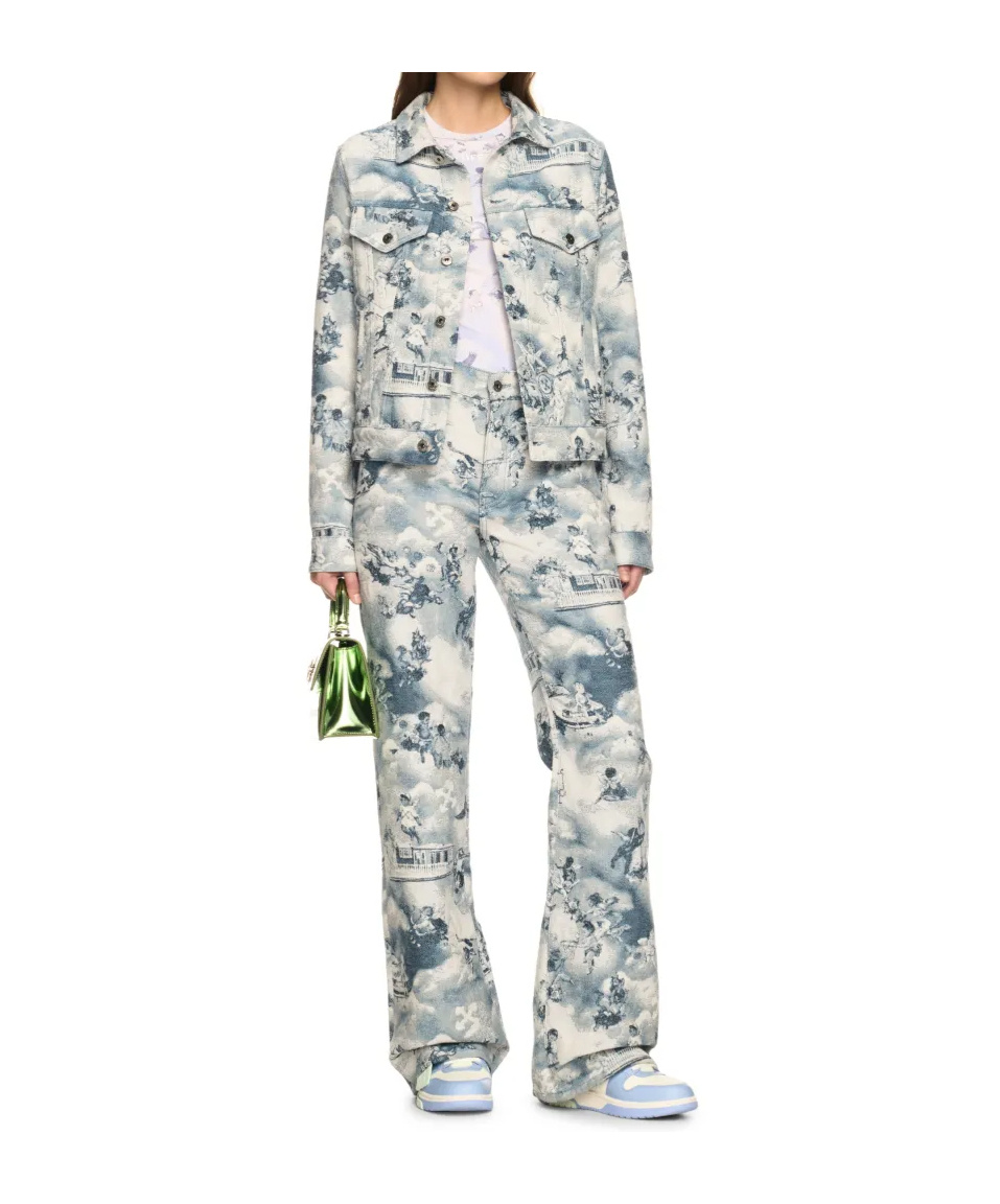 Off-white Fresco Tapestry Jeans In Gray