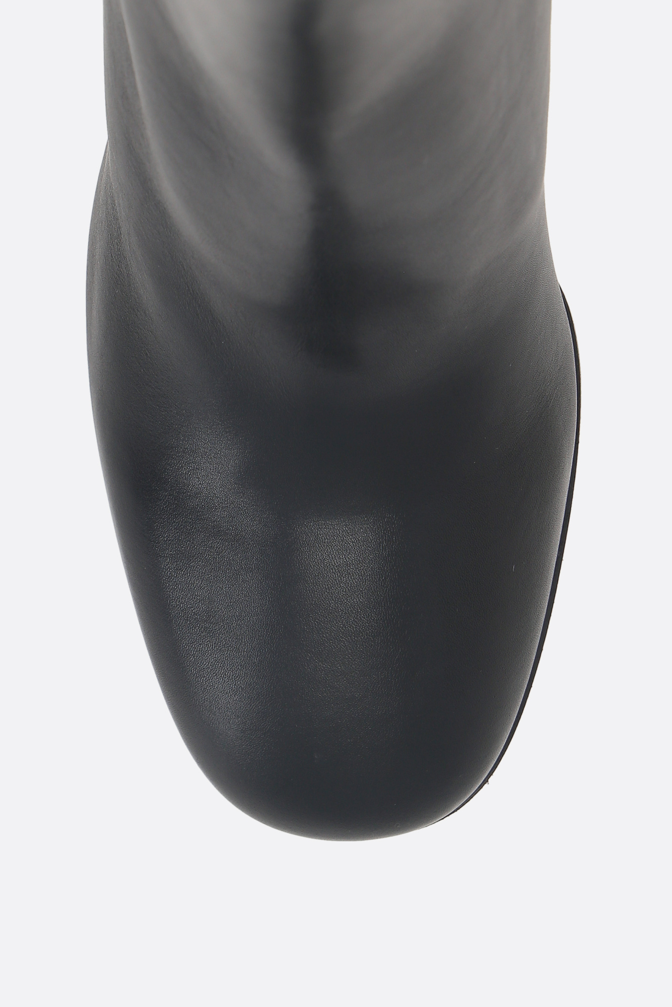 Prada Stylish Leather Ankle Boots With Block Heel In Black