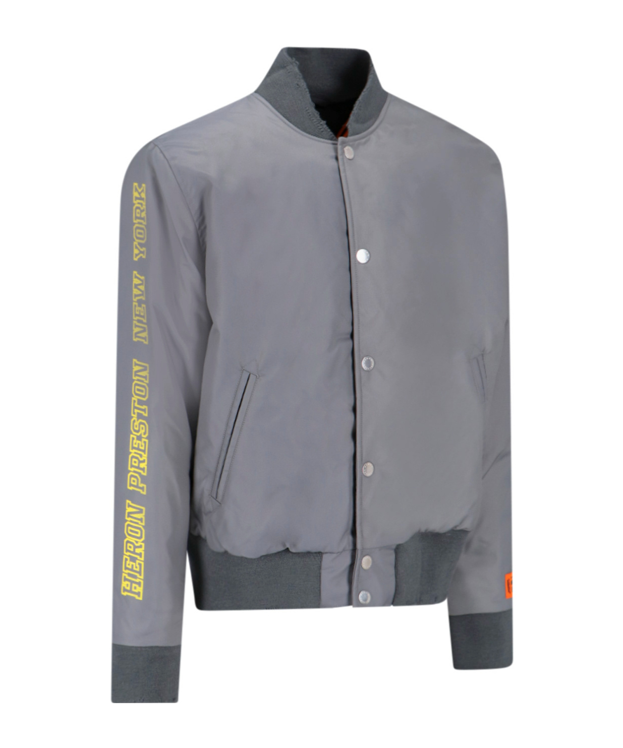 Heron Preston Gray Hp Sponsor Varsity Bomber Jacket In Gray