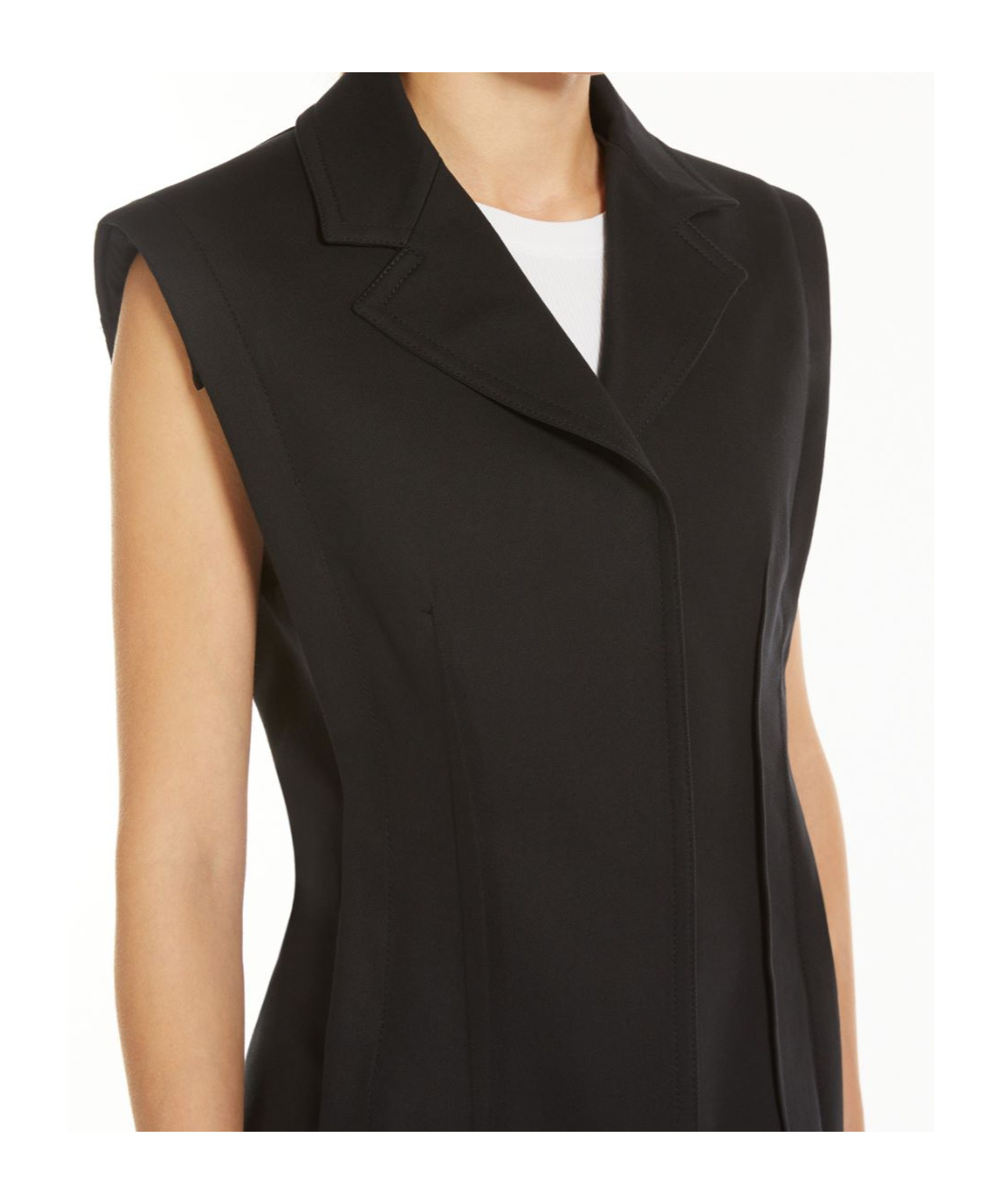 Sportmax Sleeveless Stretch Wool Blazer Minidress In Black