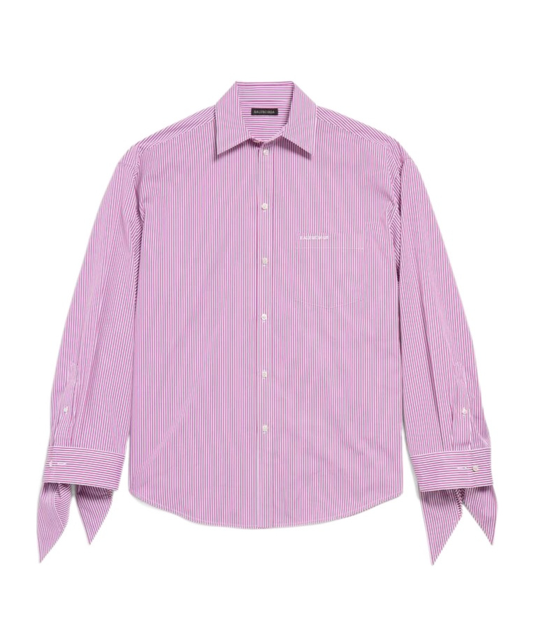 Balenciaga Knotted Cuff Shirt In Pink