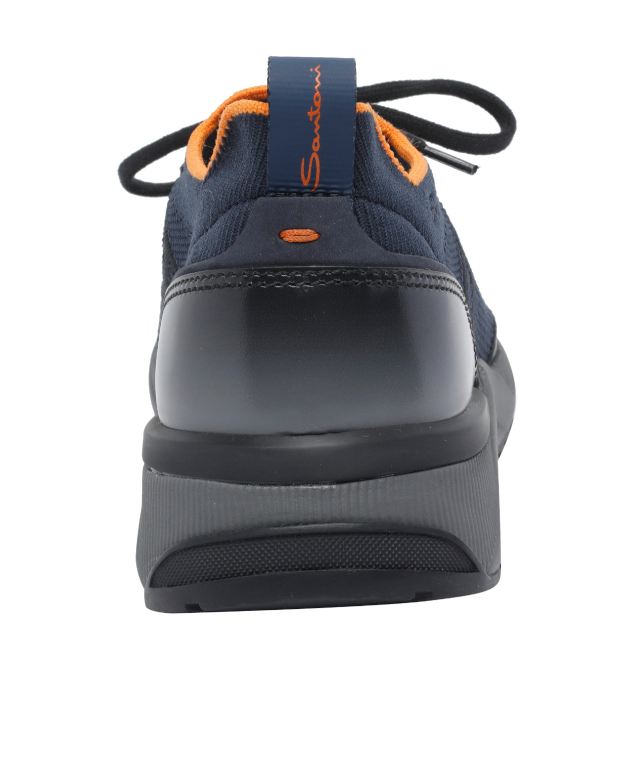 Santoni Casual Low Top Sneakers With Round Toe In Black