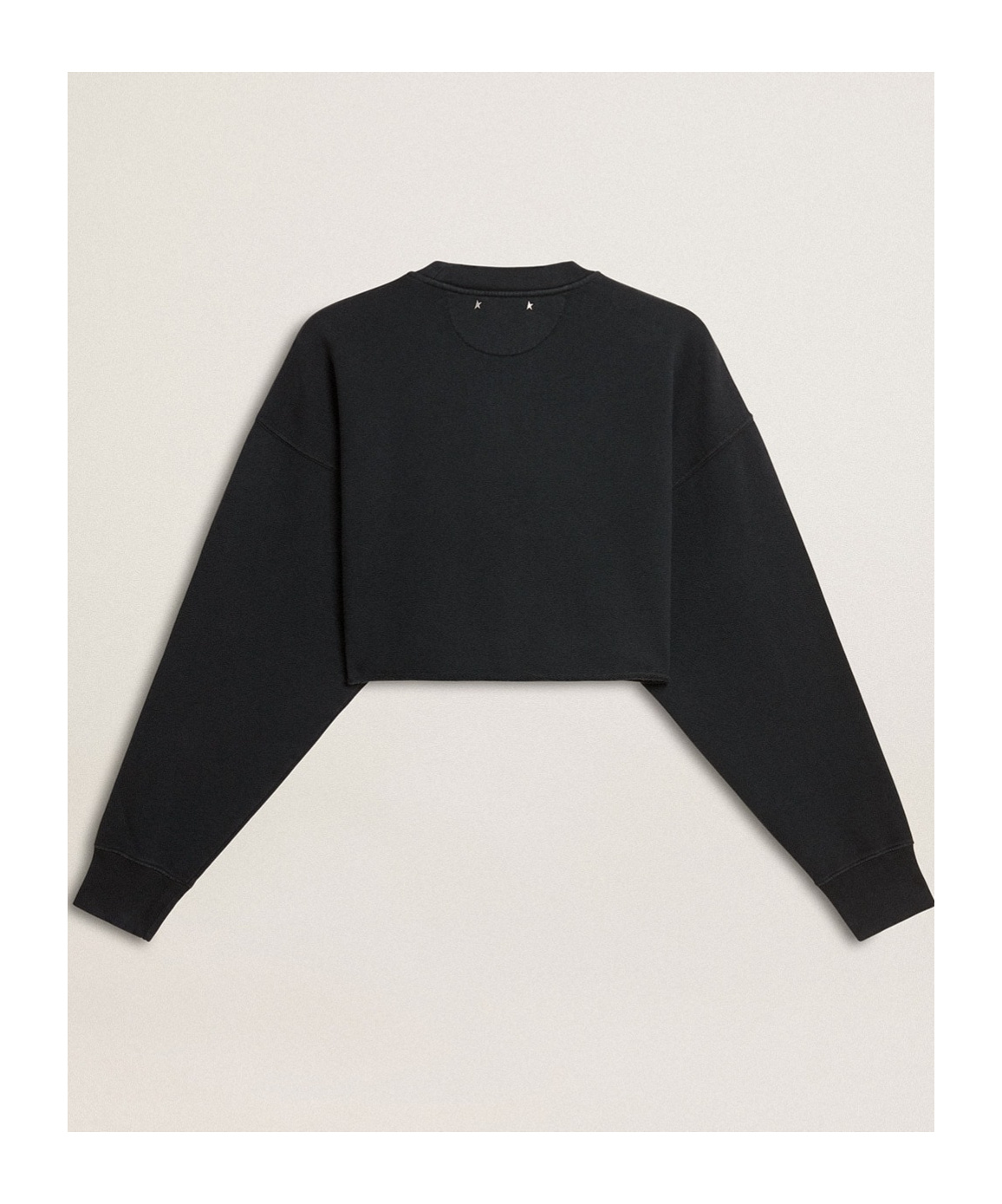 Golden Goose Golden Cropped Crewneck Sweatshirt In Black