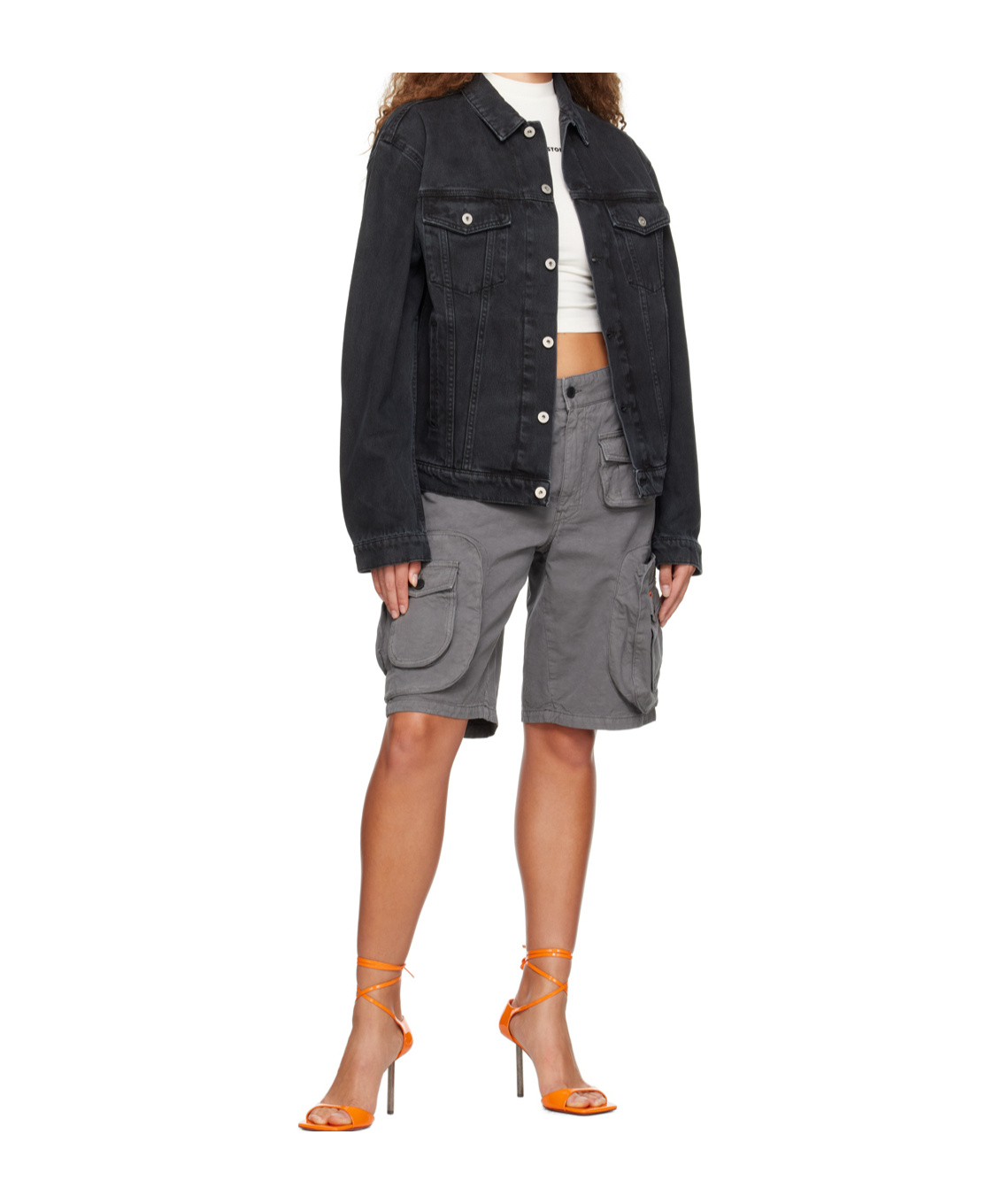 Heron Preston Logo-patch Denim Jacket In Black