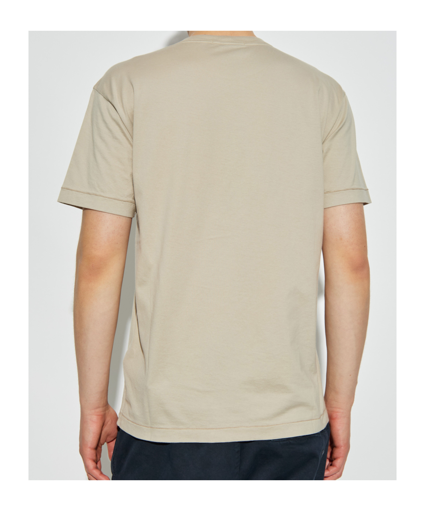 Stone Island Logo Patch Crewneck T-shirt In Neutral