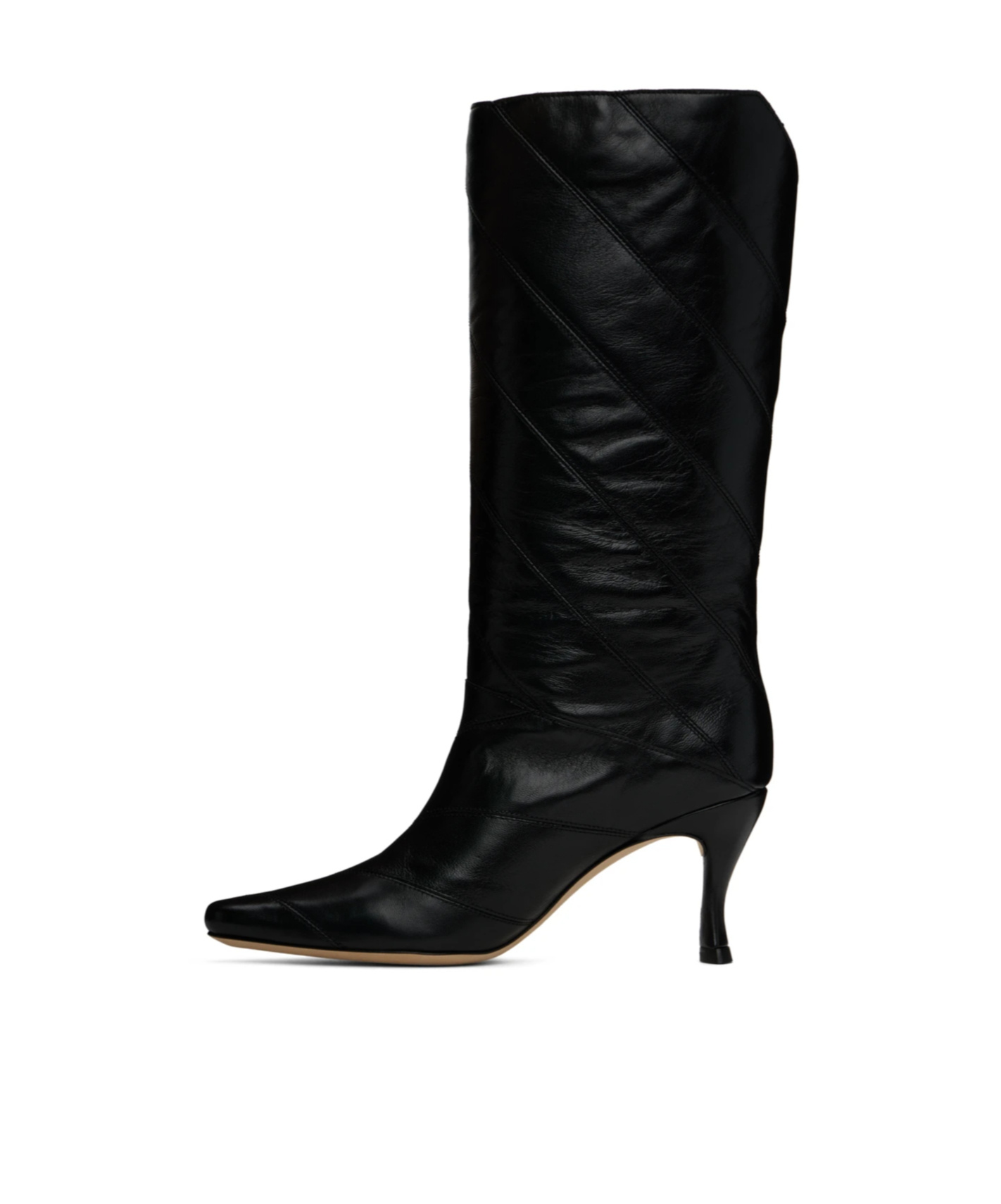 By Far Steph Creased Medium Boots In Black