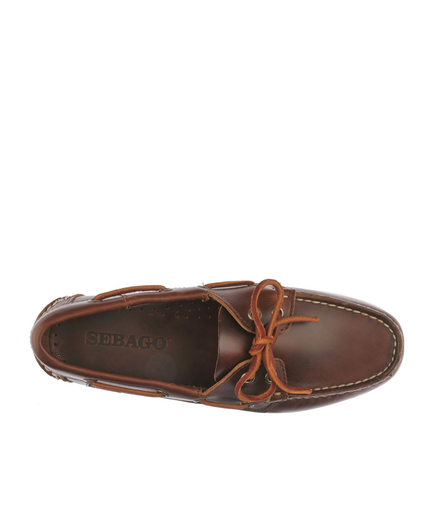 Sebago Docksides Portland Waxed Leather Boat Shoes In Red