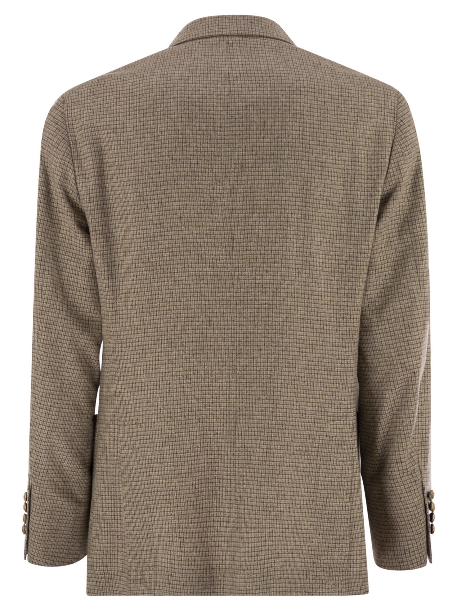 Brunello Cucinelli Beige Wool And Silk Double-breasted Blazer