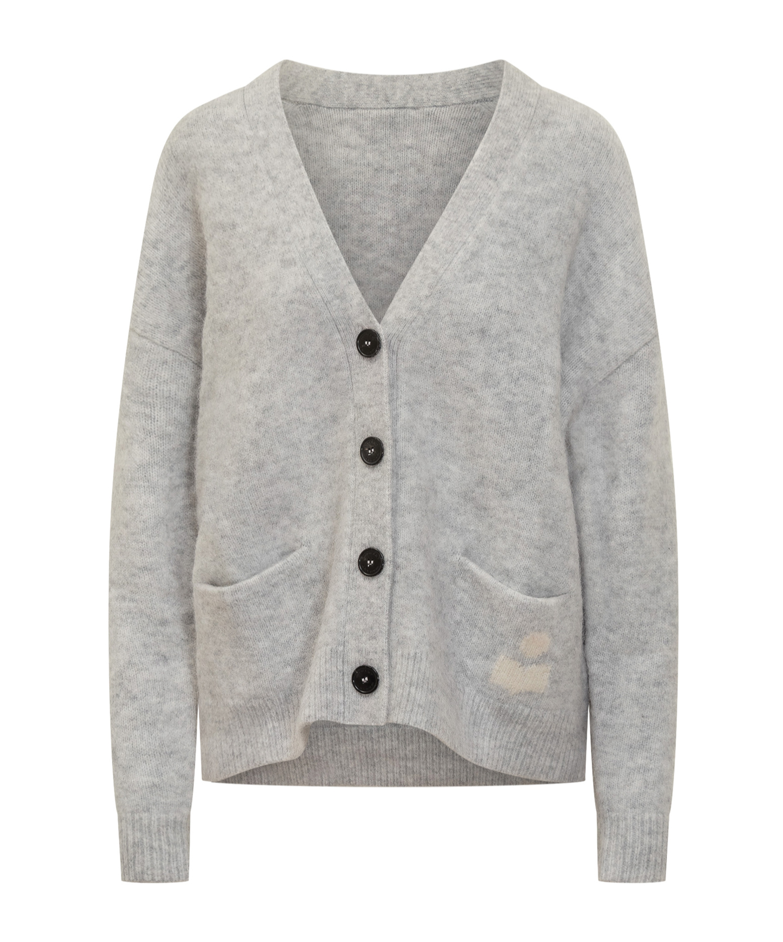 Isabel Marant Long-sleeved Cardigan Sweater In Gray