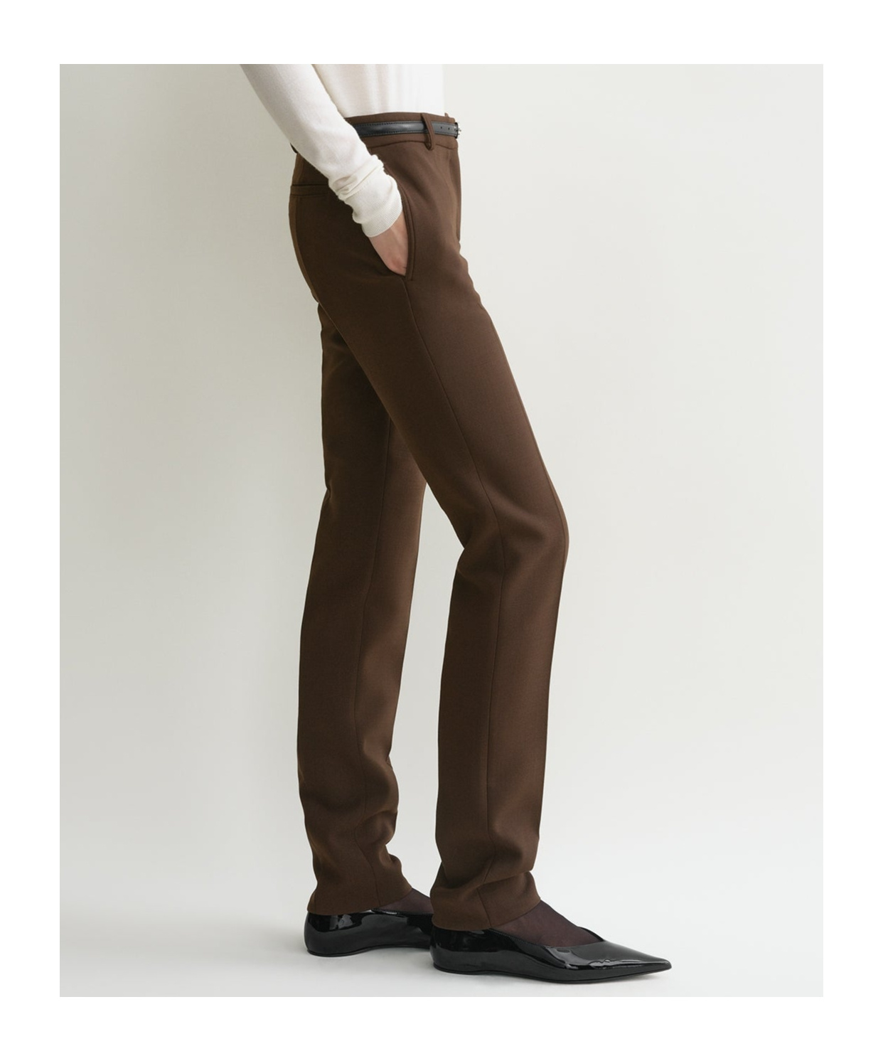Shop Totême Low-waist Slim Trousers In Brown